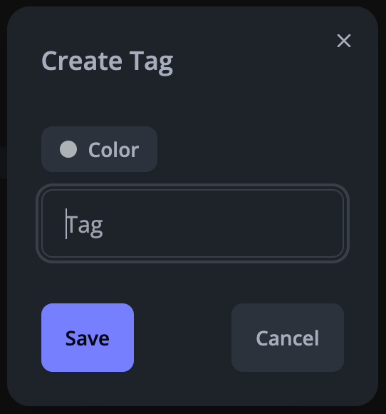 Create New Tag