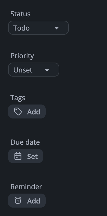 Task Editing Interface