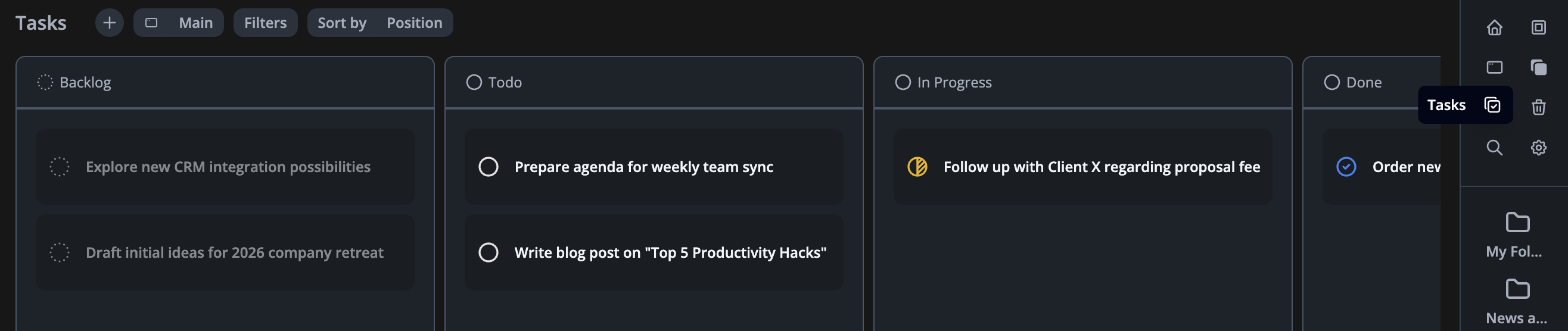 Tasks Page